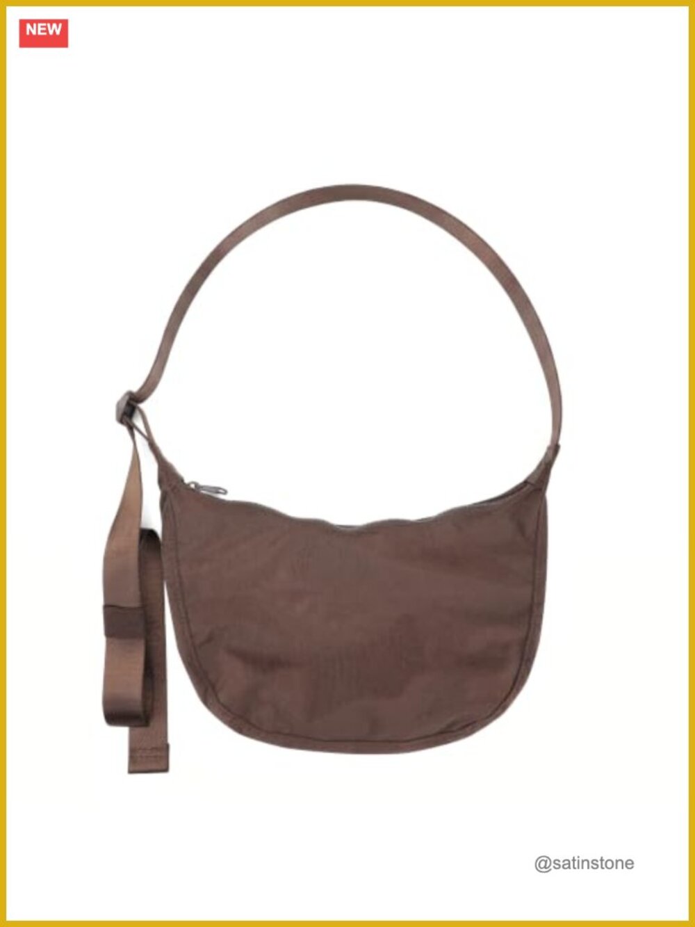 Waterproof Nylon Crescent Crossbody Bag Adjustable Strap Slouchy Hobo